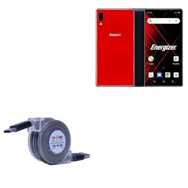 BoxWave Cable Compatible with Energizer Power Max P8100S - miniSync - USB-A to USB Type-C, Retractable Cable 5 Pre-Set Lengths Avoid Tangles