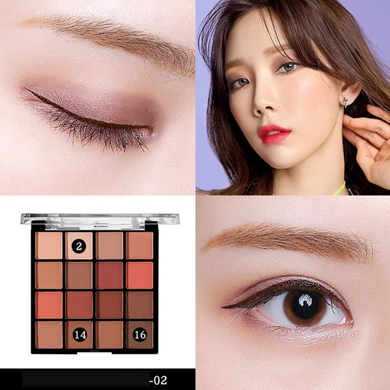 16 Colors Eyeshadow Palette, Professional Matte Eyeshadow Makeup Palette Pigmented