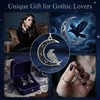 ONEFINITY Crow Earrings 925 Sterling Silver Black Moon Ravon Dangle