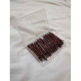 200 pcs Brown Hair Bobby Pins for Thick Hairs, 5cm Long Hair Pins for Women with Box, Pins for Thick & Strong Hair, Kirby Grips, Curby Grips