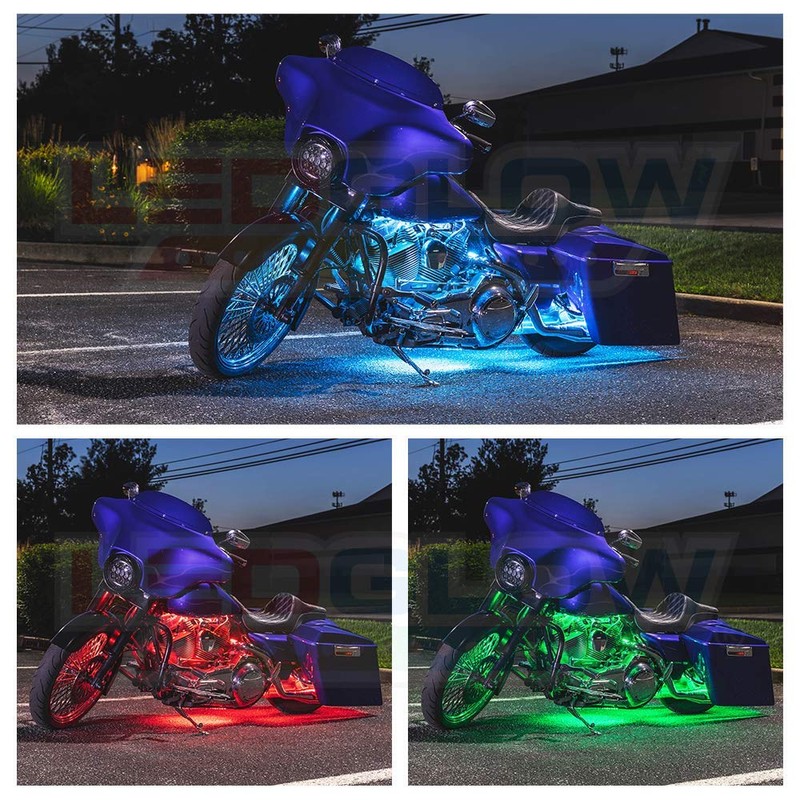 LEDGlow 6pc Advanced Million Color LED Motorcycle Accent Underlow Light