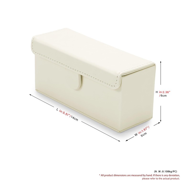 Oirlv Rectangular PU Leather Flip-Top Ring Box Storage Box for