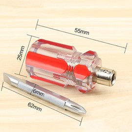 SagaSave Mini Stubby Screwdriver Double Head Stainless Steel Hand Tool for Home Office Shop Repair Tool Portable