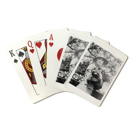 Lantern Press Grace Coolidge with Pet Raccoon Photograph (52 Playing Cards, Poker Size Card Deck with Jokers)