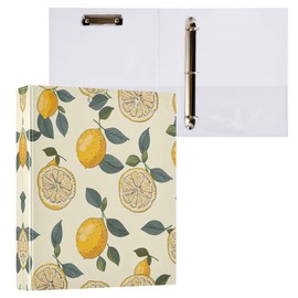 Nander 3 Ring Binder,Fresh Lemon Binder with Clipboard（ Letter Size）,Cute Binder Organizer for Work,School,Office and Business Supplies
