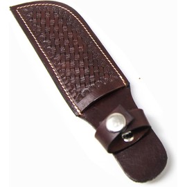 Hulara_Genuine Leather Case Handmade Real Leather Knife Sheaths With Belt Loop Pocket Knife Holder For Belt 4.7" Blade Fits Knife Holster