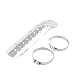 Motorcycle Exhaust Heat Shield, Keenso Motorcycle Heat Shield Universal Motorcycle Hole Heat Shield Exhaust Pipe Heat Protection Cover (Silver)