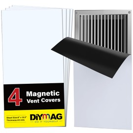 DIYMAG 4Pack Strong Magnetic Vent Covers, Vent Covers for Home Floor Standard Air Registers, 8 inch X 15.5 inch Air Vent Covers for Floor Wall and Ceiling Registers, Home and RV, HVAC
