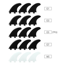 3PCS Surfboard Fin Thrusters Fins Fiberglass Nylon Surf Fins GX / M5 / G1 / G3 / G5 / G7