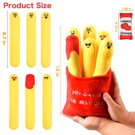 French Fries Food Plush, Cute Funny Stuffed Plushie Pillow, Soft Fluffy French Fry Cushion, Kawaii Food Shaped Design, Filled Fries Plush Toys Pet Supplies, Unique Birthday Gift for Kids Girls Boys