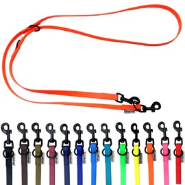 Biothane Dog Lead Black Hook Adjustable for Small Dogs / Large Dogs 2 m / 2.40 m / 2.80 m / 3.50 m / 5 m (Neon Orange, 2.40 m x 13 mm)