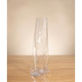 Italpak Buste Trasparenti Fondo Quadro, per Alimenti, Sacchetti con base, 50 pz, 8+5x28 cm
