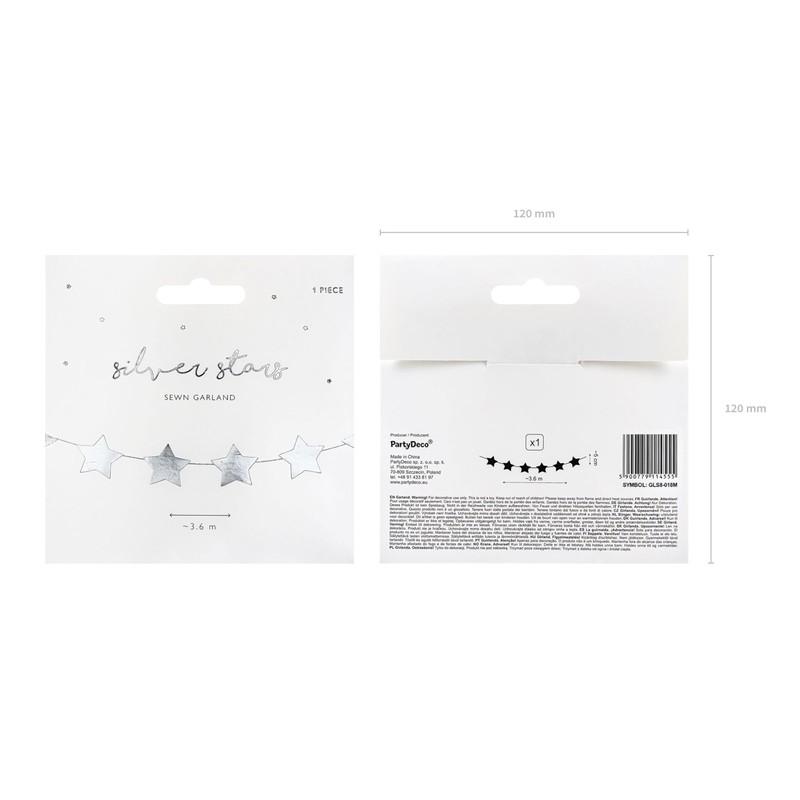 PartyDeco Star Spangled Banner Silver Star Spangled Banner Hanging Decoration