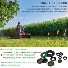 72994 Pump Seal Kit Fits for ZT-2800, ZT-3100, ZT-3400 Transaxles Replaces for Hydro-Gear 72994, 71410, 73107