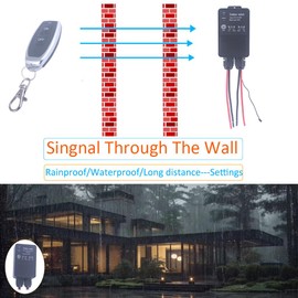 MANGOOD DC 8V~80V Waterproof Wireless Relay Switch, 12V/24V/48V/72V 30A Relay Remote Control Waterproof Switch Safe Secrecy Learning Code for Industrial Agriculture (DC 8V~80V/ 50M 2* Controller)