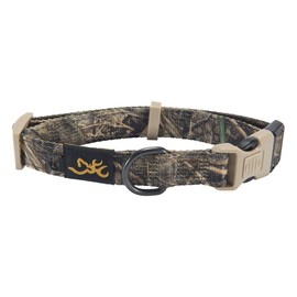 Browning Classic Preformance Webbing Pet Collar, Fully Adjustable, Available in Solid Colors and Camo Patterns, Realtree MAX-7, Large