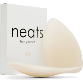 NEATS Triangle Nipple Covers for Women, Reusable Hypoallergenic Adhesive Silicone Pasties, Seamless Invisible No-Show Waterproof Breast Covers for Deep Necklines