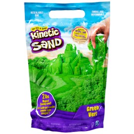 Kinetic Sand, The Original Moldable Sensory Play Sand Toys for Kids, Green, 2 lb. Resealable Bag, Ages 3+