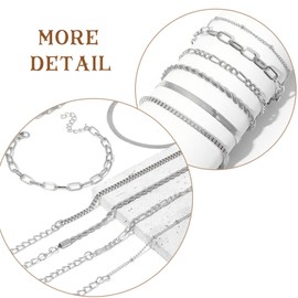 APMGONT Chain Bracelet Sets for Women, Adjustable Link Charm Bracelet Set, Women Gold Silver Bracelet Set, Adjustable Layered Metal Bracelet Set, Gold Bracelets Set for Women Girls (I)