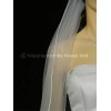 "Handmade" 1T White Bridal Fingertip Length Rattail Edge Wedding Veil