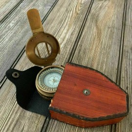 Solid Brass Nautical Marine Vintage Style Military Pocket Sundial Compass Gift