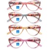 HEEYYOK 4-Pack Blue Light Blocking Reading Glasses Women,Spring Hinge Computer