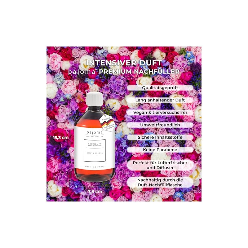 pajoma pajoma? Raumduft Nachfllflasche 500 ml, Roses & Berries |