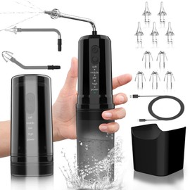 Ear Wax Removal, Multi-Functional Electric Ear Cleaner with 4 Adjustble Modes, 6 Reusable Nasal Tips, Safe Ear Irrigation Flushing System, IPX7 Waterproof Rechargeable Water Powered Ear Cleaning Kit