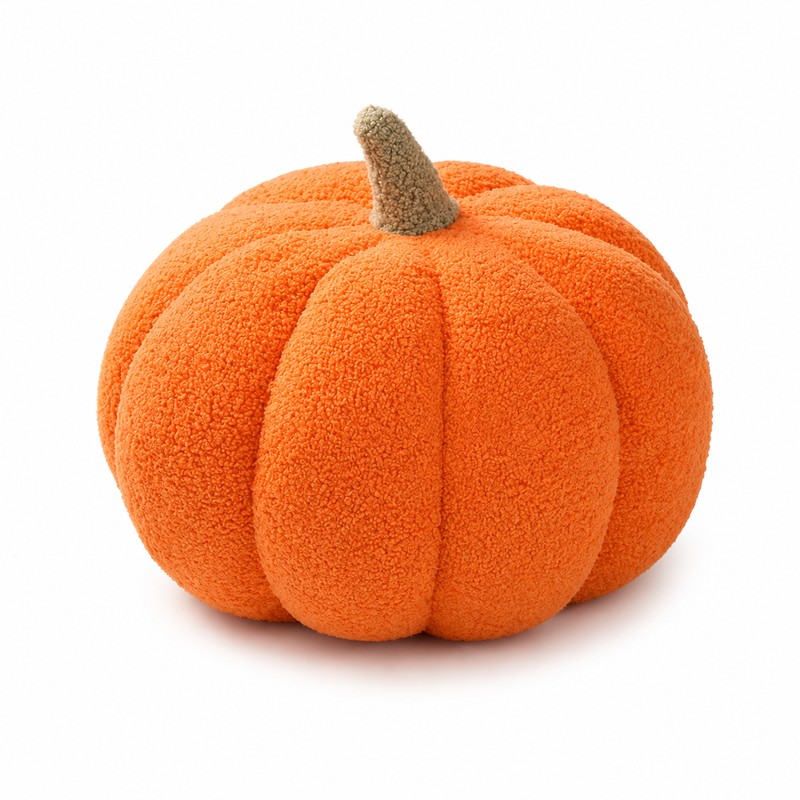 Plush Pumpkin Throw Pillow - Soft Cozy Nordic-Style Decorative Cushion