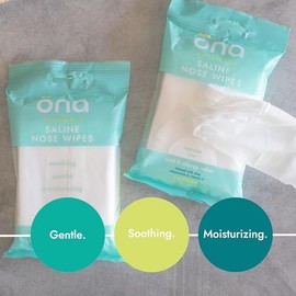 Toallitas húmedas Ona Renewals para nariz con solución salina, hidrata y calma, hechas con solución salina natural con aloe, vitamina E, manzanilla, h