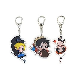 EBTY DREAMS Inc. - Set of 3 One Piec OP Acrylic Keychain Portgas D. Ace, Sabo, Monkey D. Luffy v4