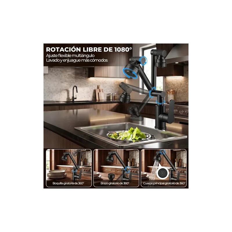 Grifo Cocin Monomando Lavabo Mezcladora Fregadero 1080°