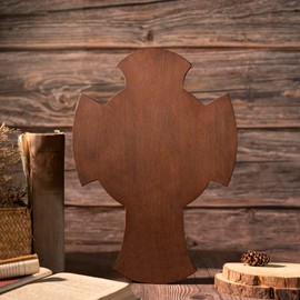 BGCOPPER Saint Michael Cross Wall Decor, Wooden Holy Trinity Crucifix Wall Cross, Jesus Cross for Wall Hanging Christmas Gift (10 Inch)