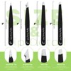 Eyebrow Precision Tweezers Set with Small Ear Nose Scissors -