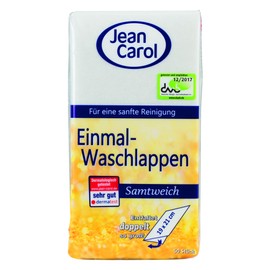 Jean Carol Disposable Face Cloths Velvet Soft Pack of 5 (5 x 50 Pieces)