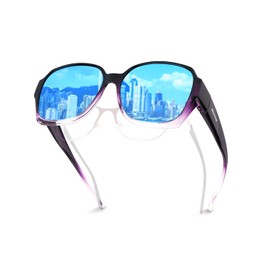 Meeloog Polarized Fit Over Glasses Sunglasses for Women Men, Square Oversized Lightweight Shades for Driving Riding MST2106