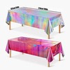 JGMGWJ Iridescence Plastic Tablecloths Disposable Rectangle Table Cover for BirthdayDWedding