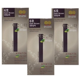 Assanta 1 minute hair color dye No. 6 / 아스산타 1분 헤어칼라 염색약 6호X3개/새치커버 염모제