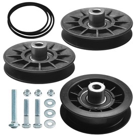 2 Pack 532194326 V-Groove Idler Pulley & 532194327 Idler Pulley & 532130969 Belt for Husqvarna Riding Lawn Mowers 280-6630, 194327, 194326, LGT 2654, YTH 1542 XPT, YTH 20 K 46, YTH 2348, YTH 2454