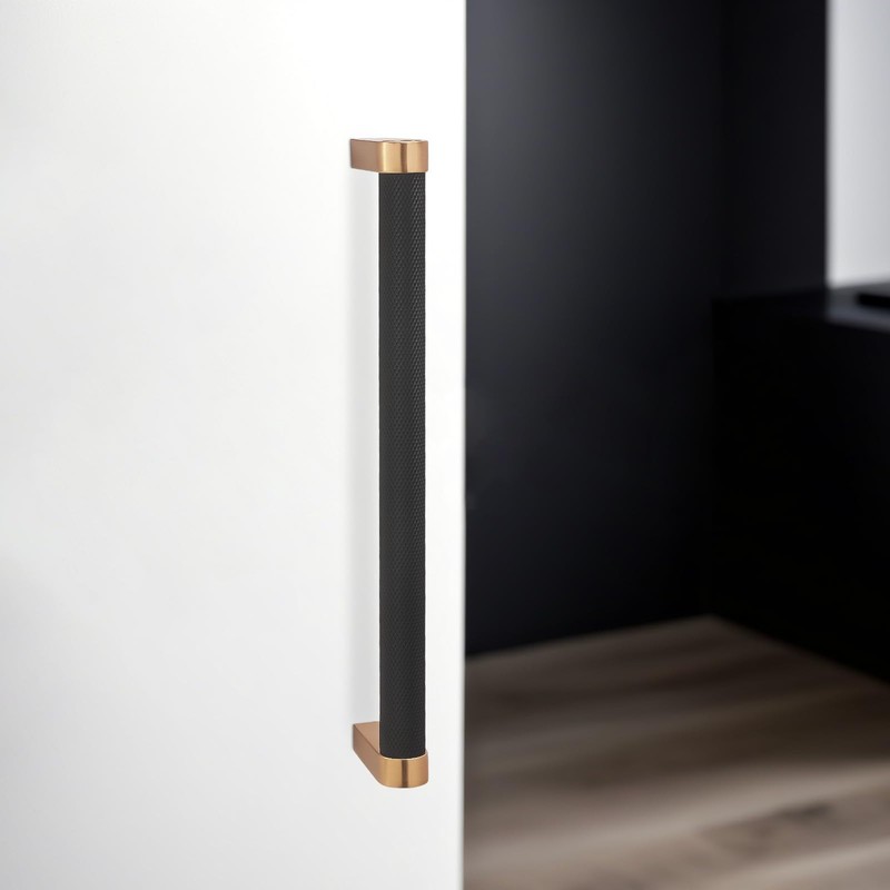 KOMOTIA 10 Pack Matte Black and Champagne Bronze Cabinet Pulls