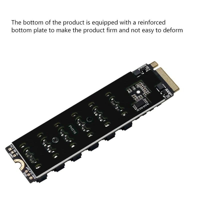 Oidnvay M.2MKEY PCI-E Riser Card M.2NVME to SATA3.0PCIE to SATA6Gpbsx6