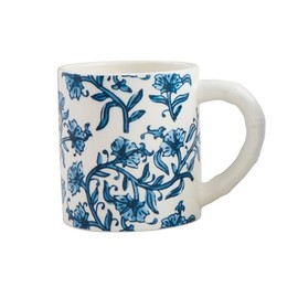 Mud Pie 15 oz Block Print Mug, Blue