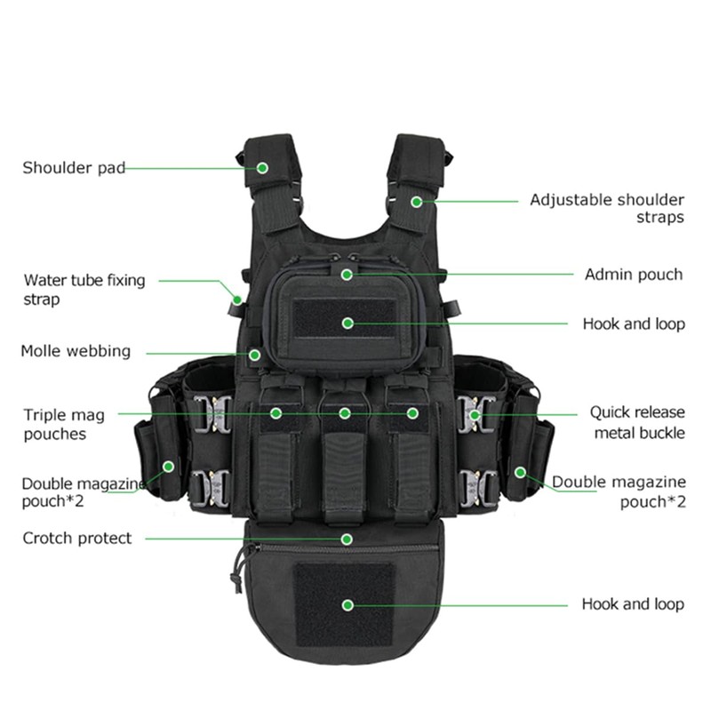 BOMTURN Great Tactical Outdoor Vest for Men Multifunctional Modular Molle