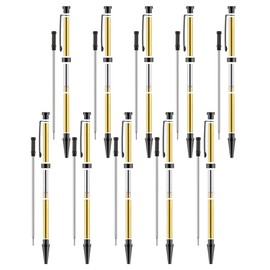 omocatch 10 Pcs Pen Kits for Wood Turning, 7mm Slimline Pen Twist Kit with Refill, Lathe Turning Supplies, Black Hardware