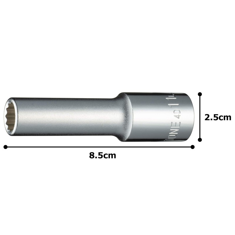 TONE Deep Socket (12 Square) 4D-11L Insertion Angle 0.5 inch