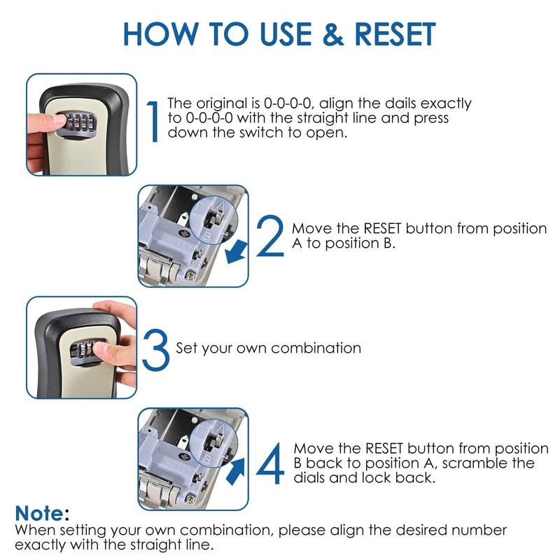 GIVERARE 2 PACK Key Lock Box, Wall Mount 4 Digits