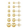 BMMYE Stainless Steel Earrings for Women,14K Gold Plated Small Stud