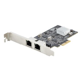 StarTech.com 2-Port 2.5 Gbit PCIe Network Card, Intel I225-V, Dual Port Computer LAN Card, Multi-Gigabit NIC, PCI Express Server Network Card, 2.5G Ethernet Adapter (PR22GI-NETWORK-CARD)
