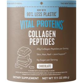 Vital Proteins Grass Fed Collagen Powder Supplement (Type I, III) for Skin Hair Nail Joint - Hydrolyzed Collagen, Grass Fed, Dairy and Gluten Free - Chocolate Flavor, 17.1 oz Canister
