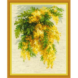 Riolis 1615 Cotton Mimosa – Cross Stitch Kit, Multi-Color, 18 x 24 x 0.1 cm